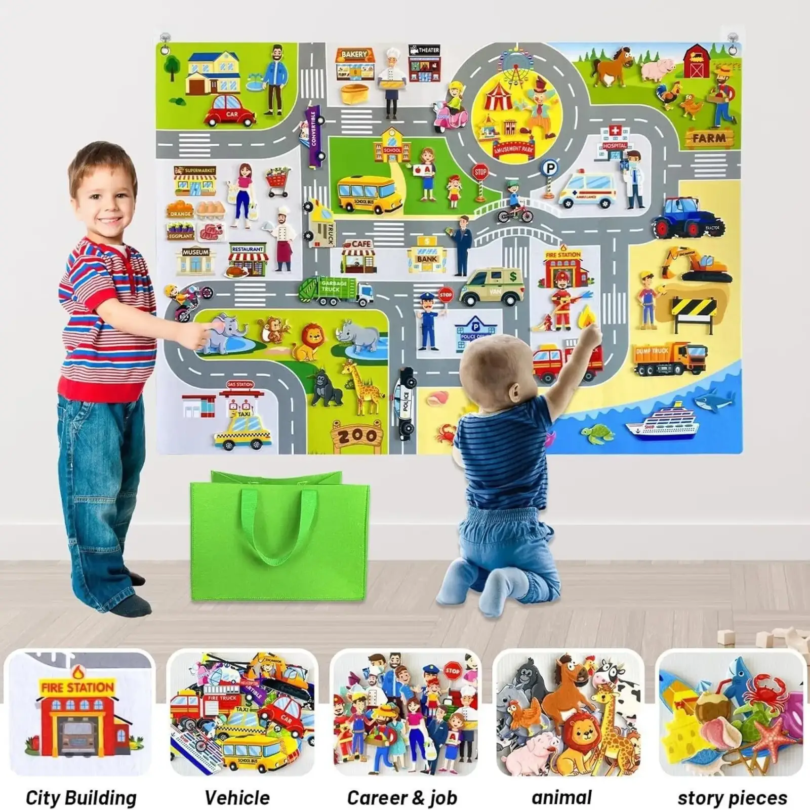 Фетровый набор Smart Baby Дорога с фигурками (6928270764566)