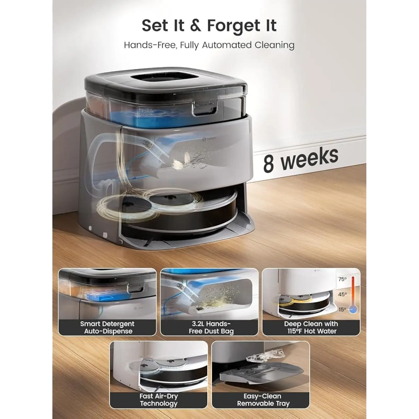 Робот-пылесос Lefant M3 Max Robot Vacuum Cleaner and Mop (All-in-One Station)