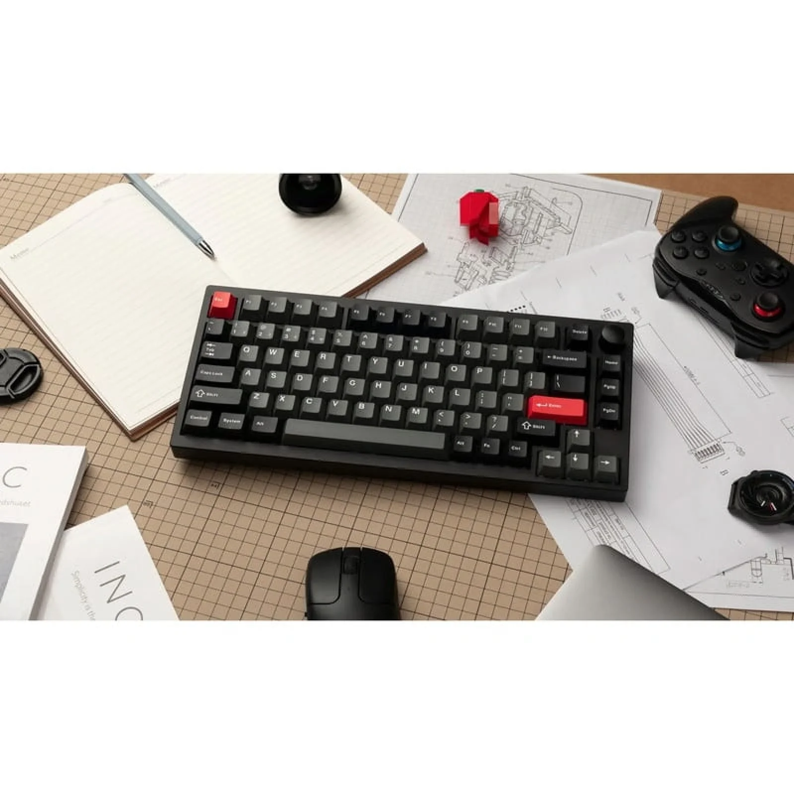 Клавіатура Lemokey P1 Pro Keychron Super Red Carbon Black (P1P-M1-UA) UA