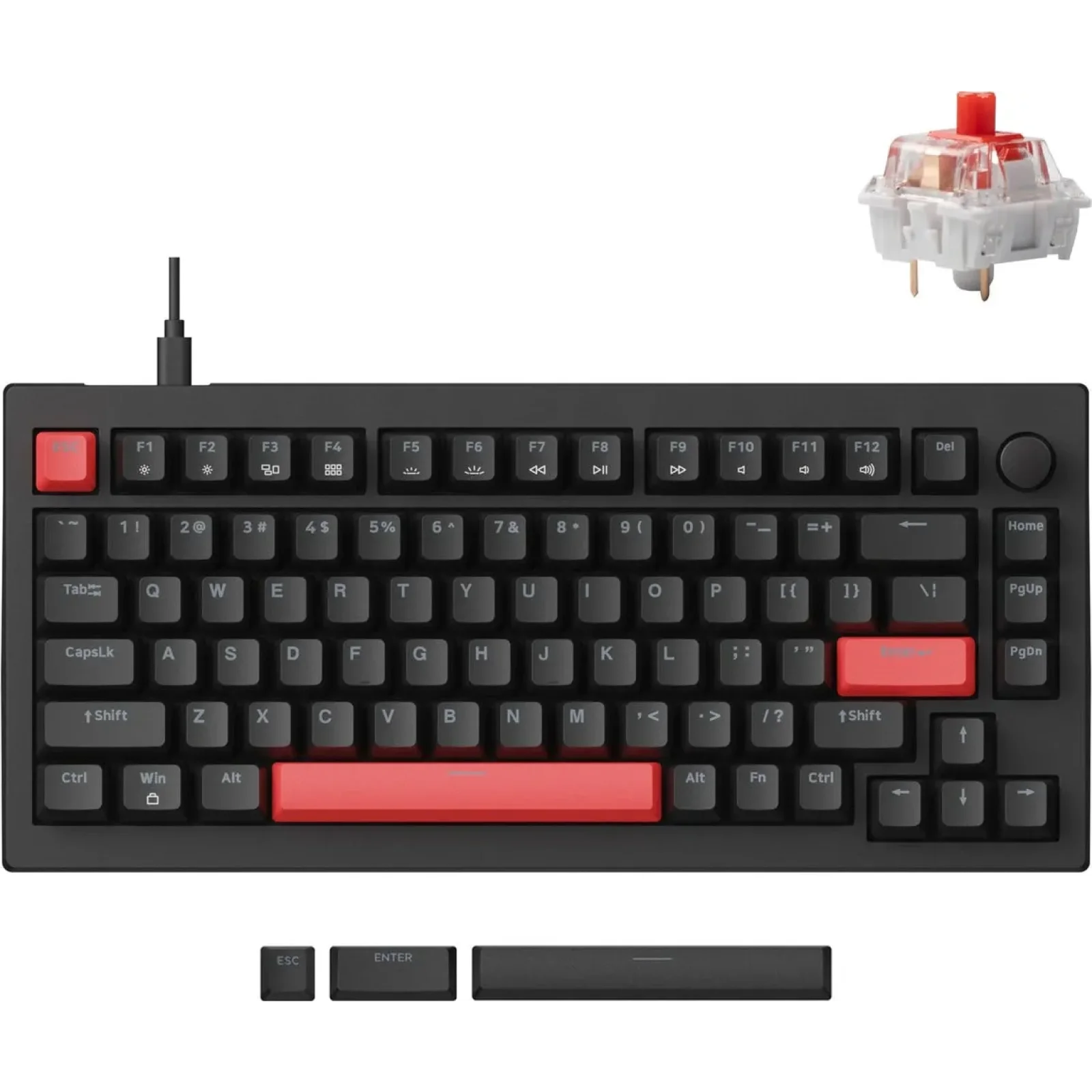 Клавіатура Lemokey X4 84Key Keychron Red Black (X4-H1-UA) UA