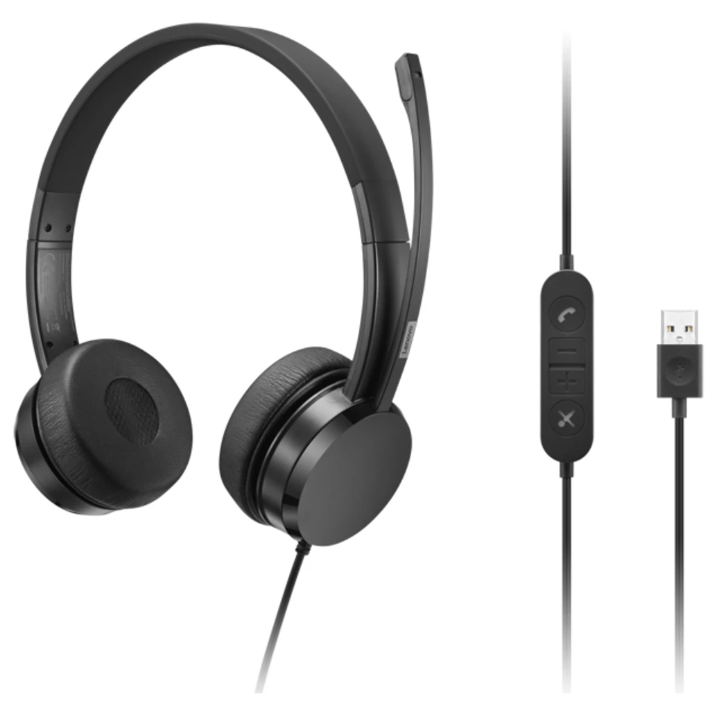 Навушники Lenovo USB-A Wired Stereo On-Ear Headset USB Black (4XD1K18260) UA