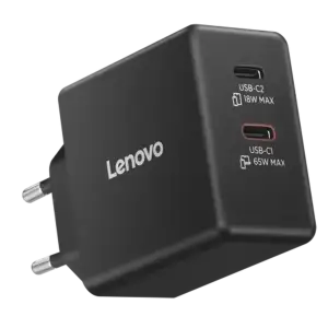 Адаптер питания Lenovo Dual USB-C 65W GaN Charger Black (G0A6065BEU) UA
