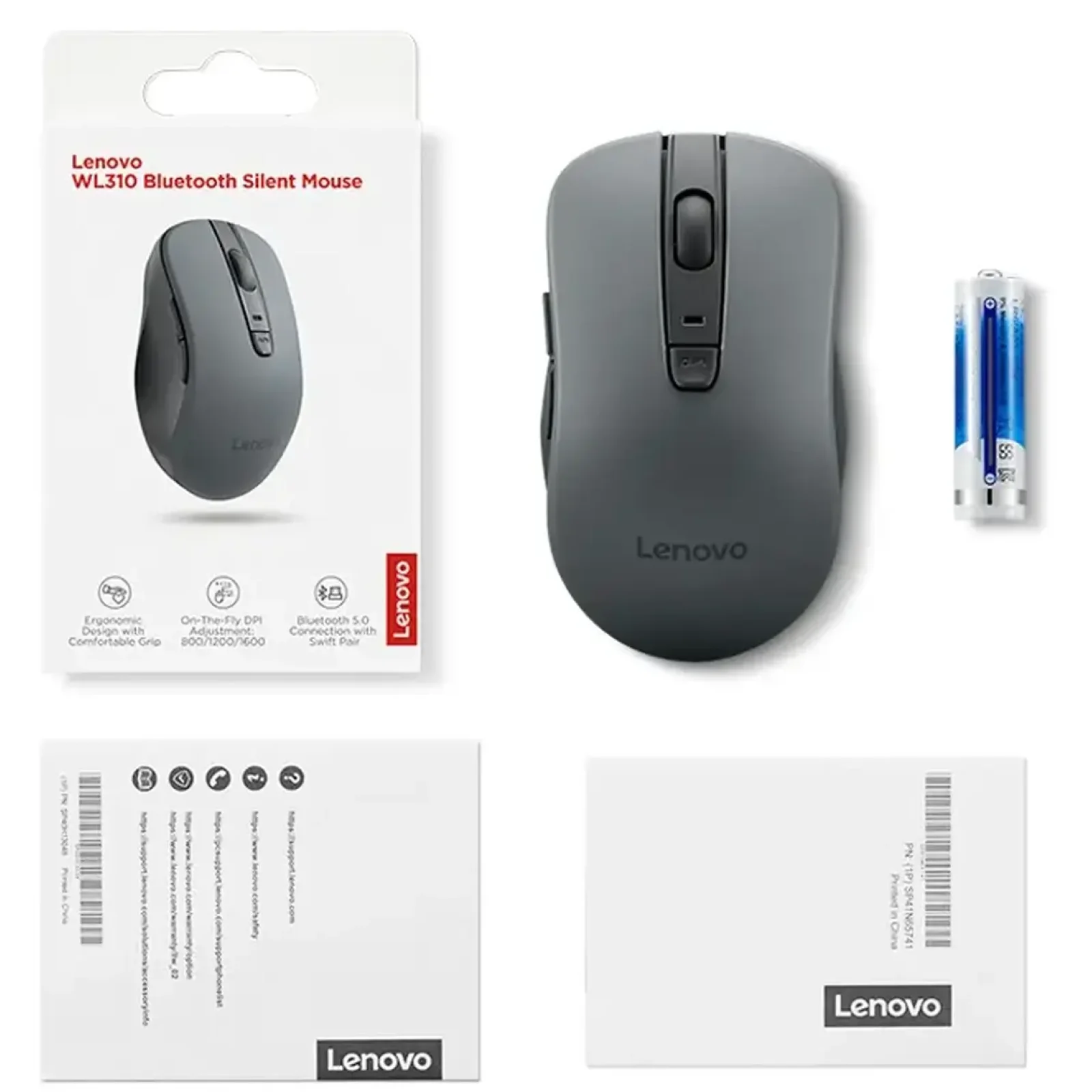 Мышь Lenovo WL310 Bluetooth Silent Mouse Grey (GY51Q65621) UA
