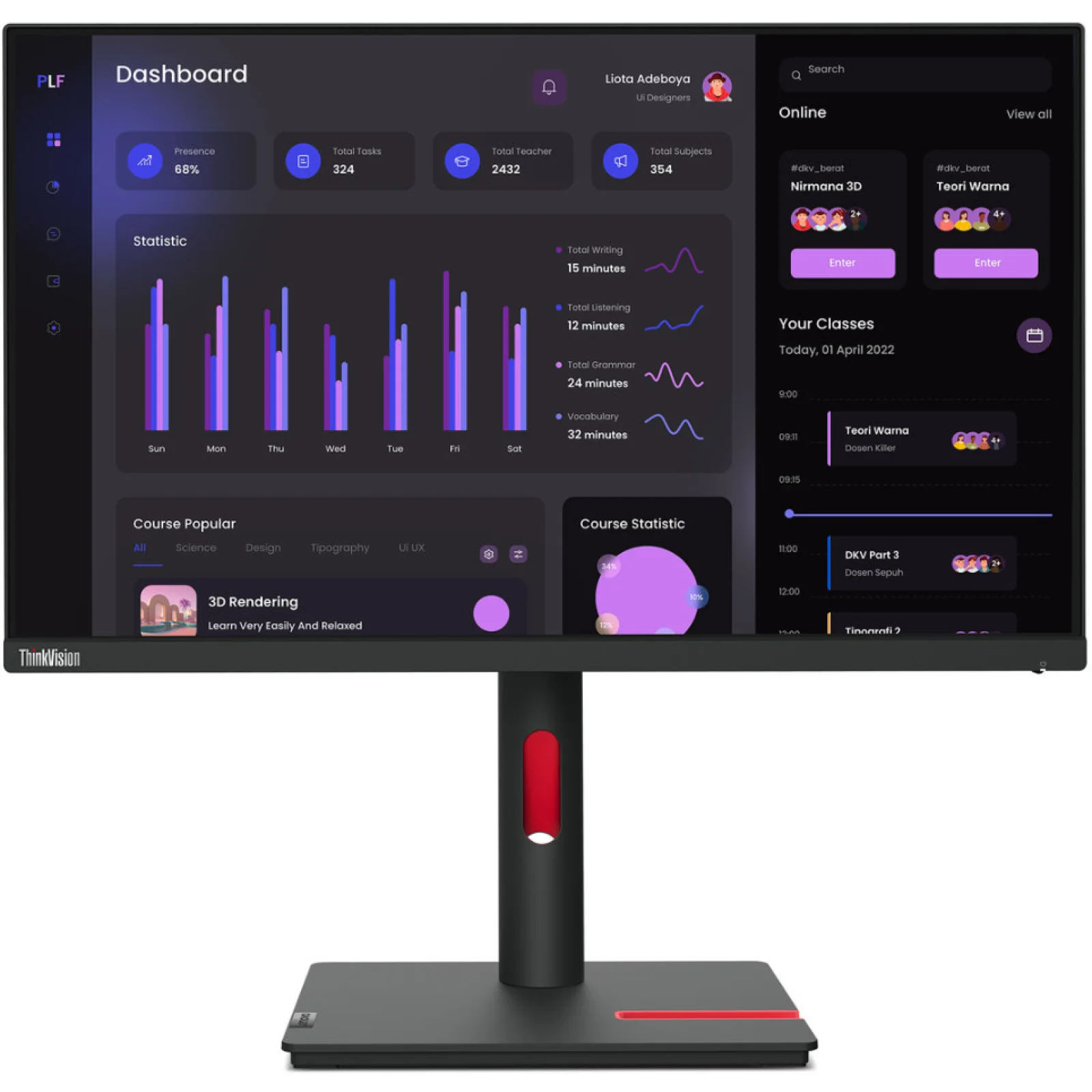 Монитор Lenovo ThinkVision T24i-30 (63CFMATXUA) UA