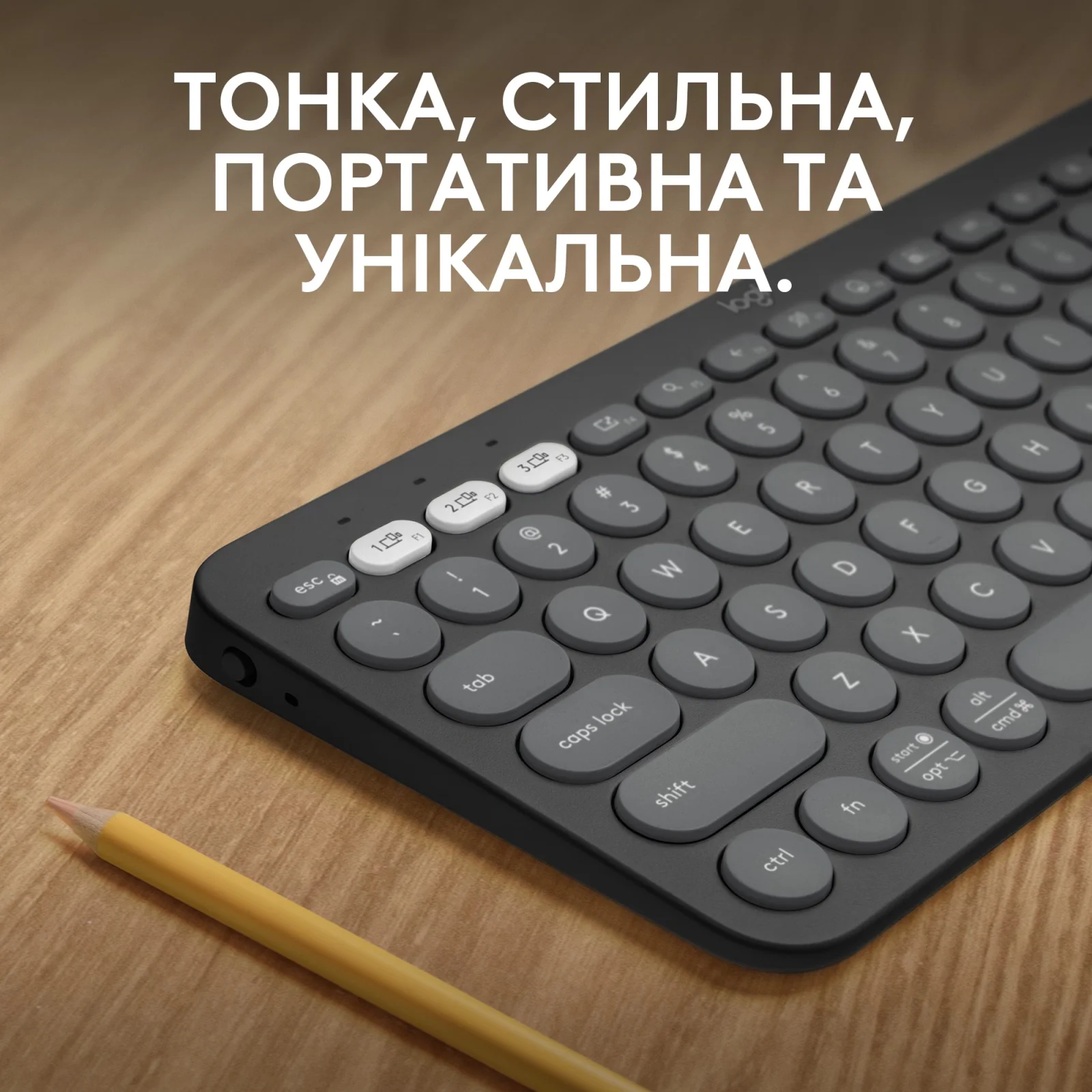Клавиатура Logitech Pebble Keys 2 K380s Tonal Graphite (920-011851) UA