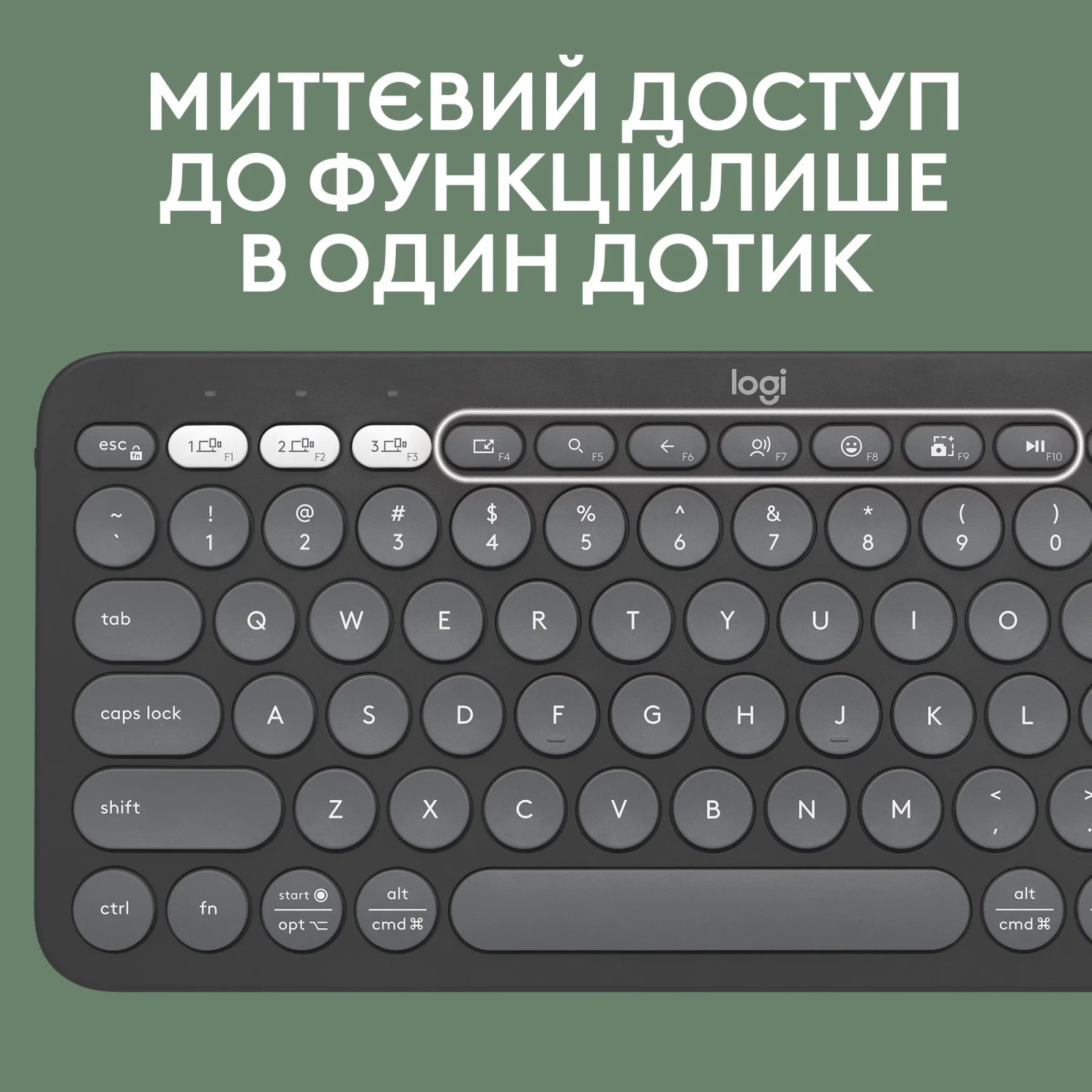 Клавиатура Logitech Pebble Keys 2 K380s Tonal Graphite (920-011851) UA