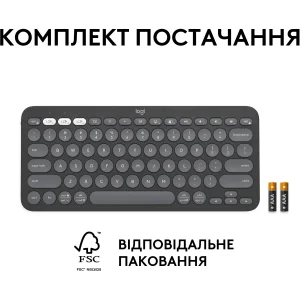 Клавиатура Logitech Pebble Keys 2 K380s Tonal Graphite (920-011851) UA