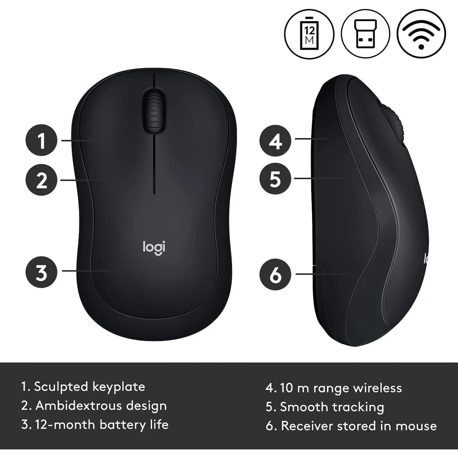 Миша Logitech M185 Black (910-005765)