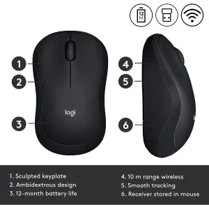Миша Logitech M185 Black (910-005765)