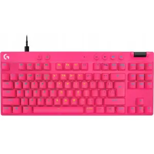 Цвет: Розовый - КлавиатураLogitech G Pro X TKL Rapid Linear Magenta (920-013253)