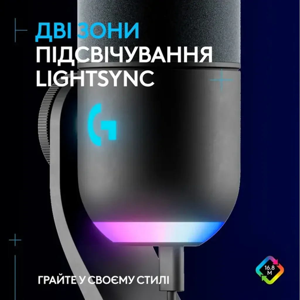 Мікрофон Logitech Yeti GX Dynamic RGB Black (988-000569)
