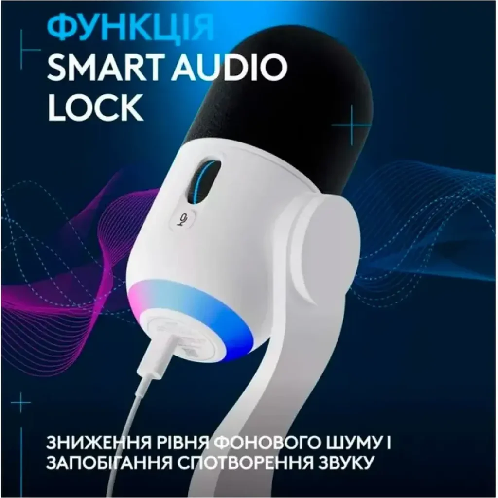 Микрофон Logitech Yeti GX Dynamic RGB BlackWhite (988-000576) UA