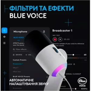 Микрофон Logitech Yeti GX Dynamic RGB BlackWhite (988-000576) UA