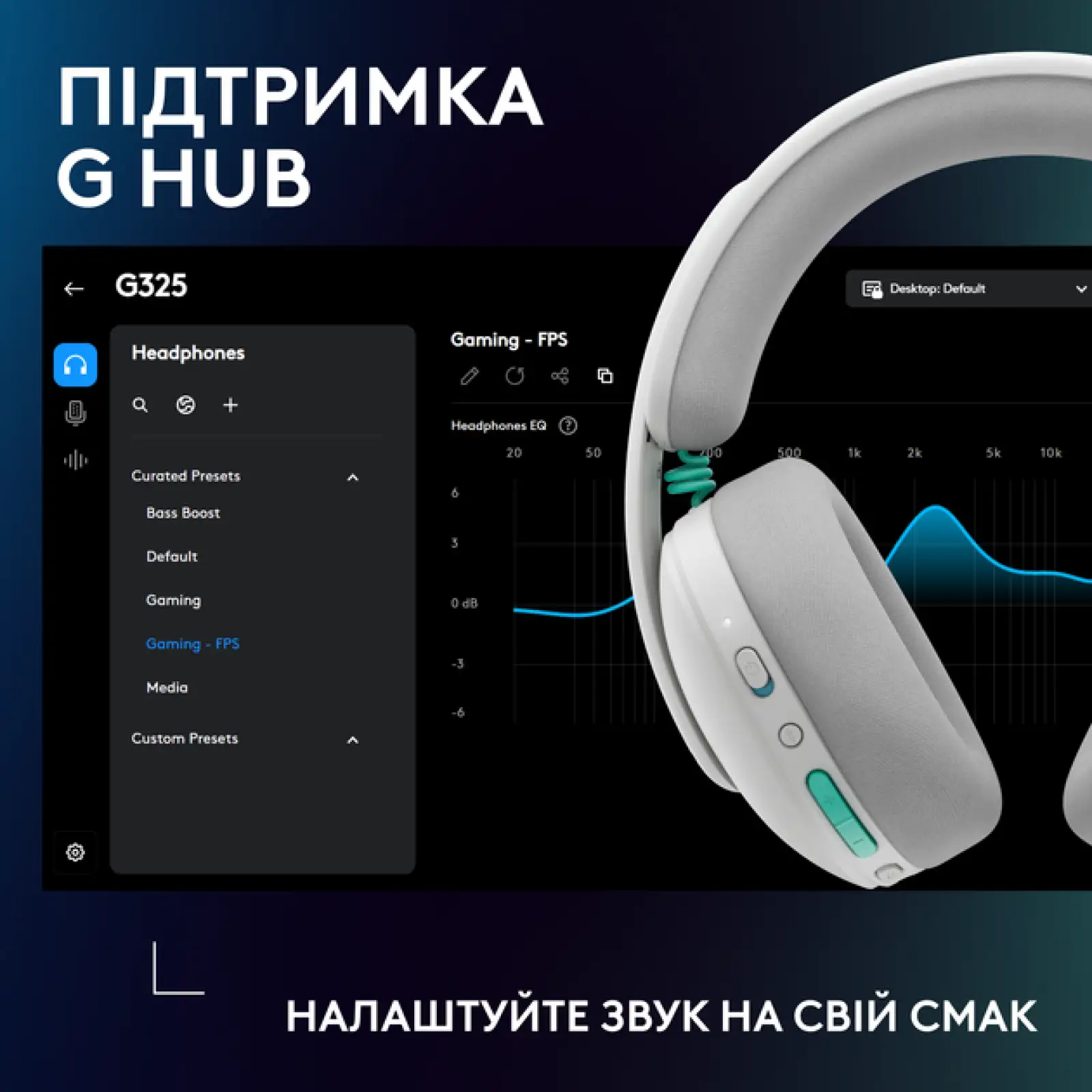 Гарнітура Logitech G325 Lightspeed Wireless White (981-001531, 981-001532)