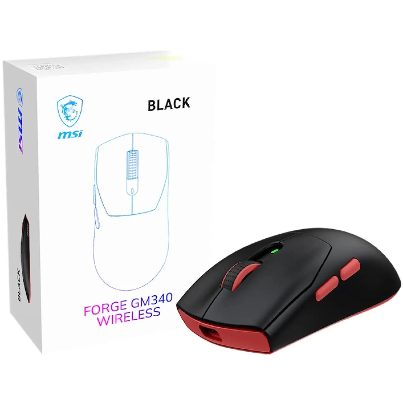 Мышь беспроводная MSI FORGE GM340 Black (FORGE GM340 W BLACK) UA
