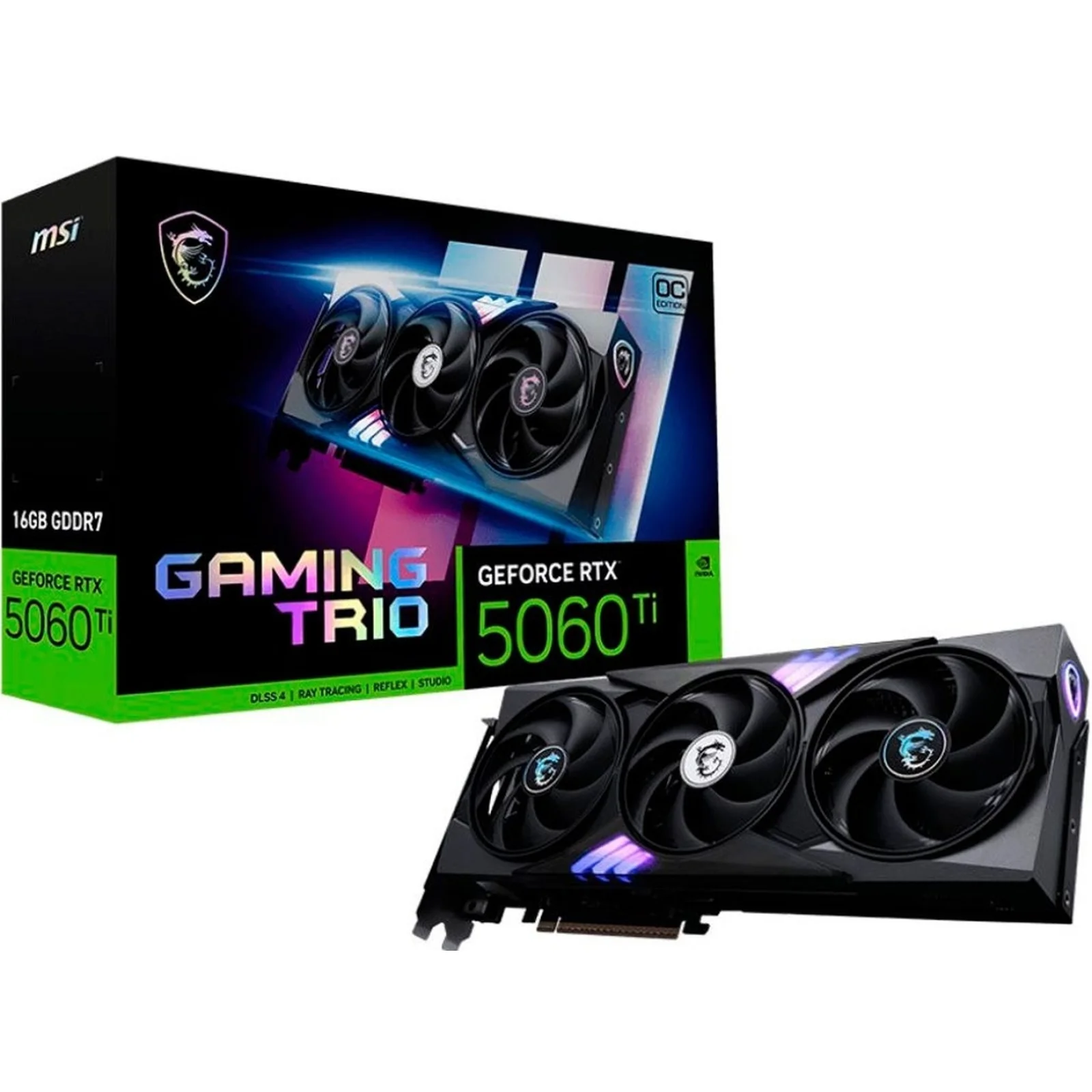 Видеокарта GF RTX 5060 Ti 16GB GDDR7 Gaming Trio OC MSI (GeForce RTX 5060 Ti 16G GAMING TRIO OC) UA