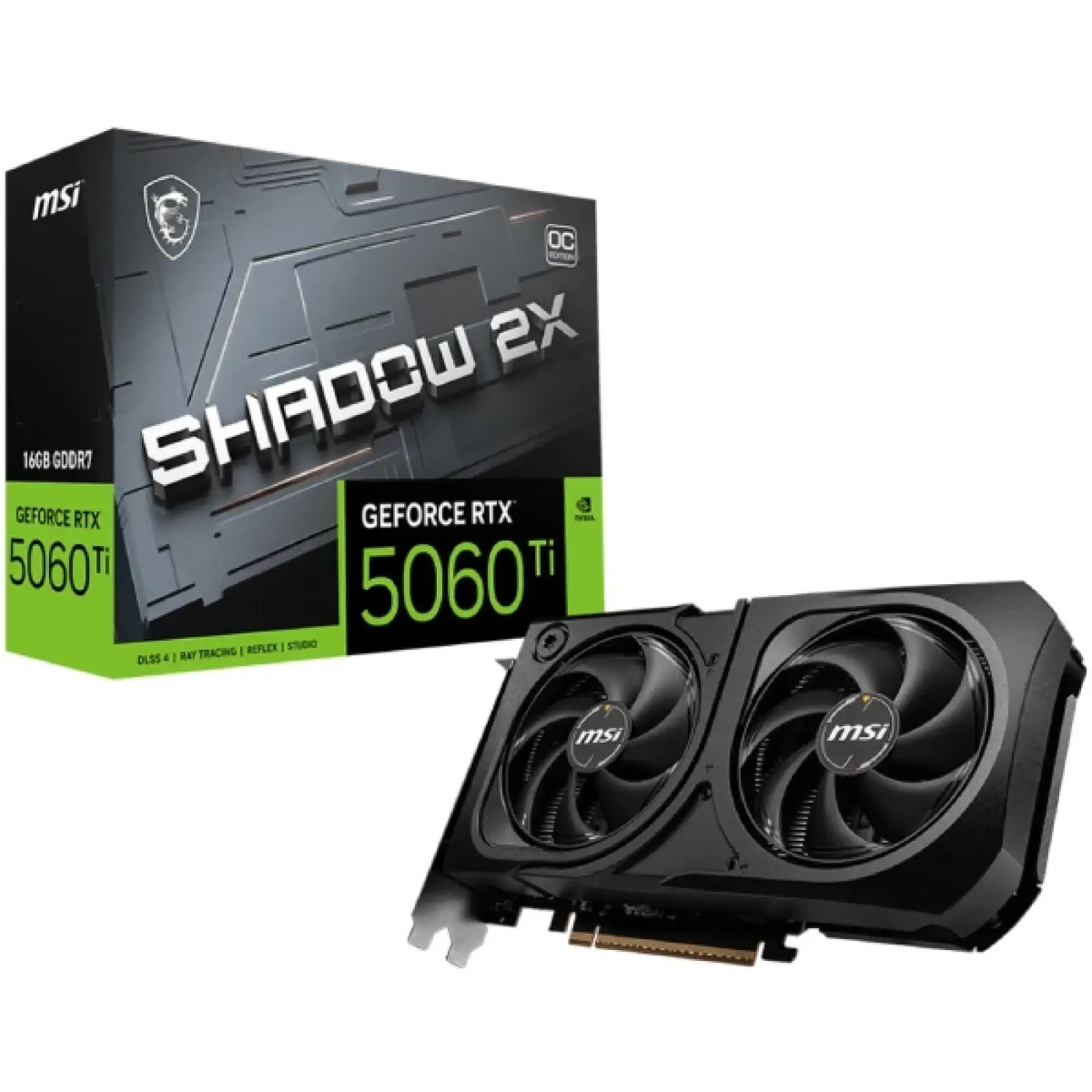Видеокарта MSI GeForce RTX 5060 Ti 16GB SHADOW 2X OC PLUS Graphics Card (G506T-16S2CP)
