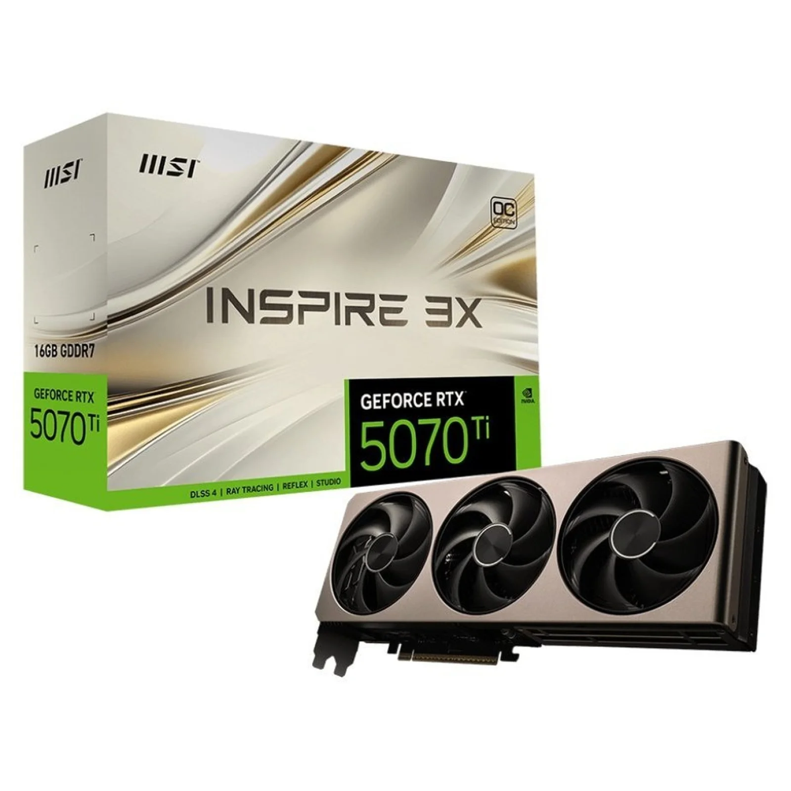 Видеокарта MSI GeForce RTX 5070 Ti 16G INSPIRE 3X OC (G507T-16I3C, 912-V531-281)
