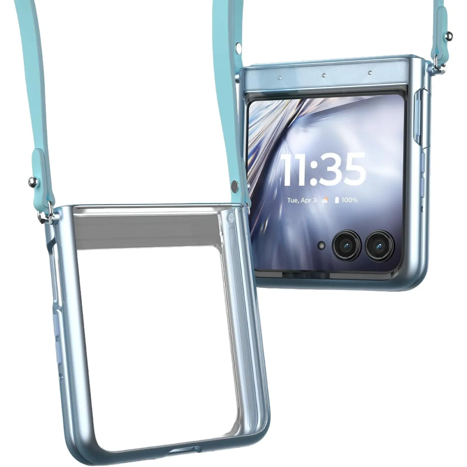 Смартфон Motorola Razr Ultra 2025 16/256GB Ice Melt with Buds Loop (Collections Crystal by Swarovski) (PB880025US)