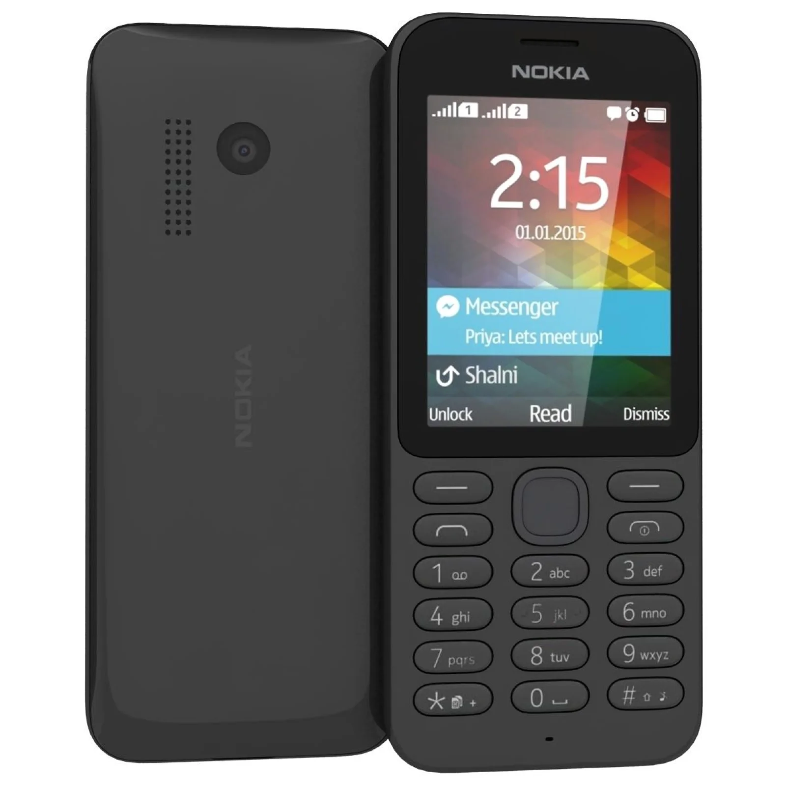 Мобільний телефон Nokia 215 Dual Sim Black UA