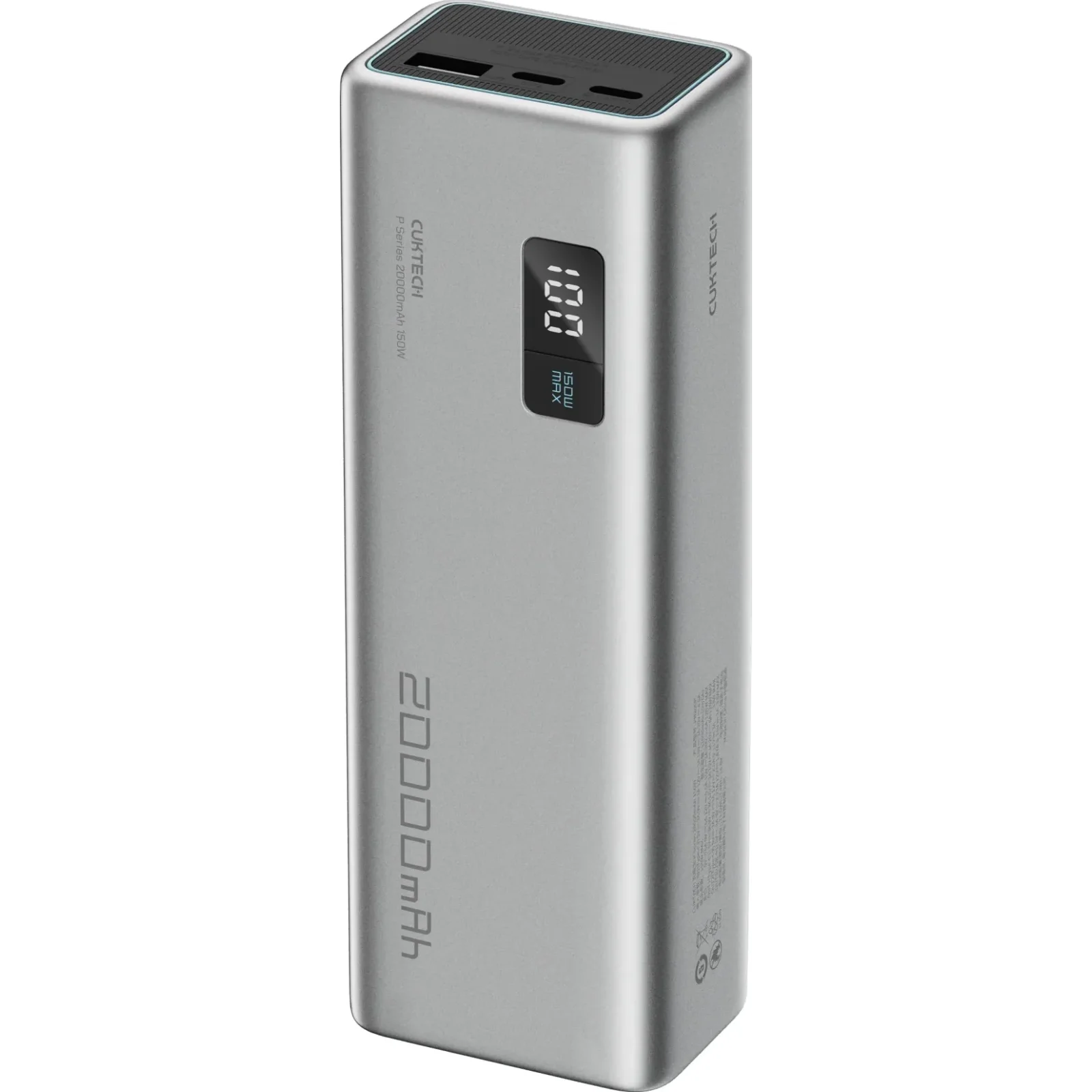 Зовнішній акумулятор CUKTECH PB200P 20000mAh 150W 2C1A Gray UA