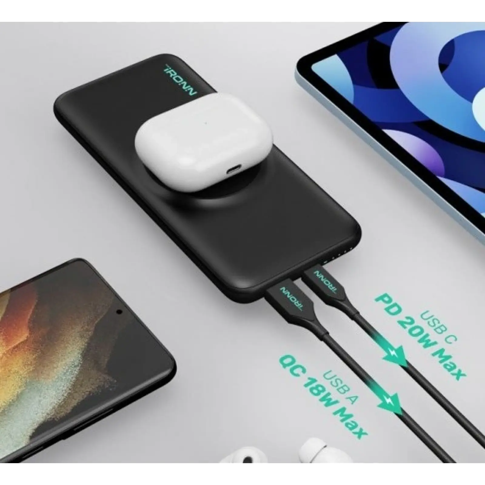 Внешний аккумулятор iRONN Magnetic Wireless 10000mAh Black (IR2015MWH)