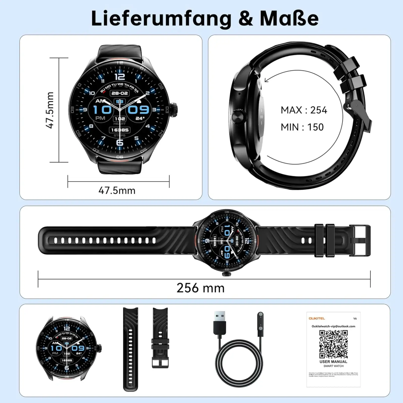 Смарт-годинник Oukitel V6 Black UA