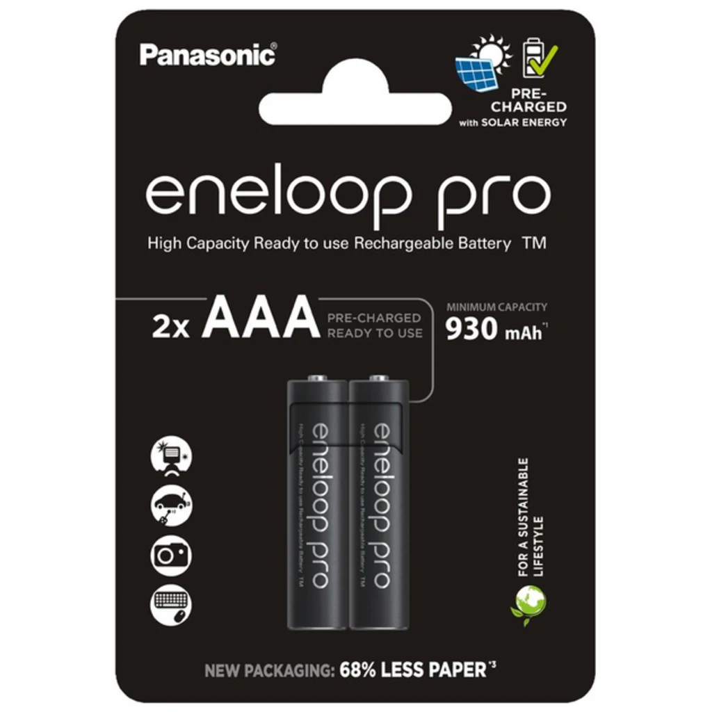 Акумулятор Panasonic Eneloop NI-MH Pro AAA 930 мАг, 2 шт., BK-4HCDE/2CP UA