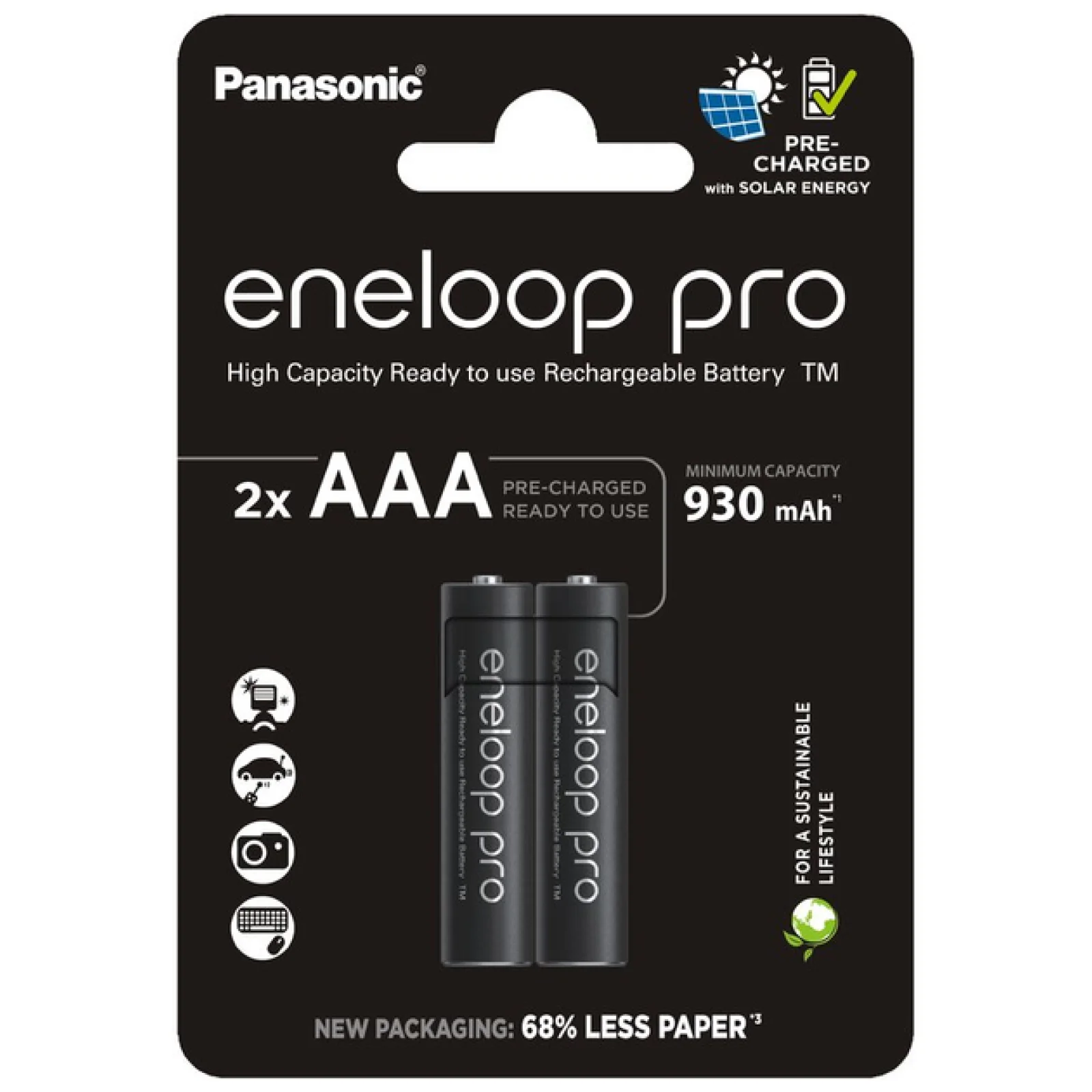 Акумулятор Panasonic Eneloop NI-MH Pro AAA 930 мАг, 2 шт., BK-4HCDE/2CP UA