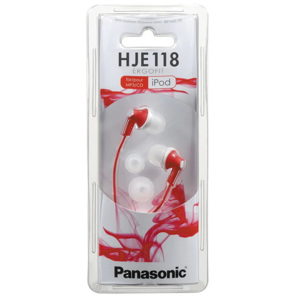 Навушники внутрішнього типу PANASONIC RP-HJE118GU-R Red