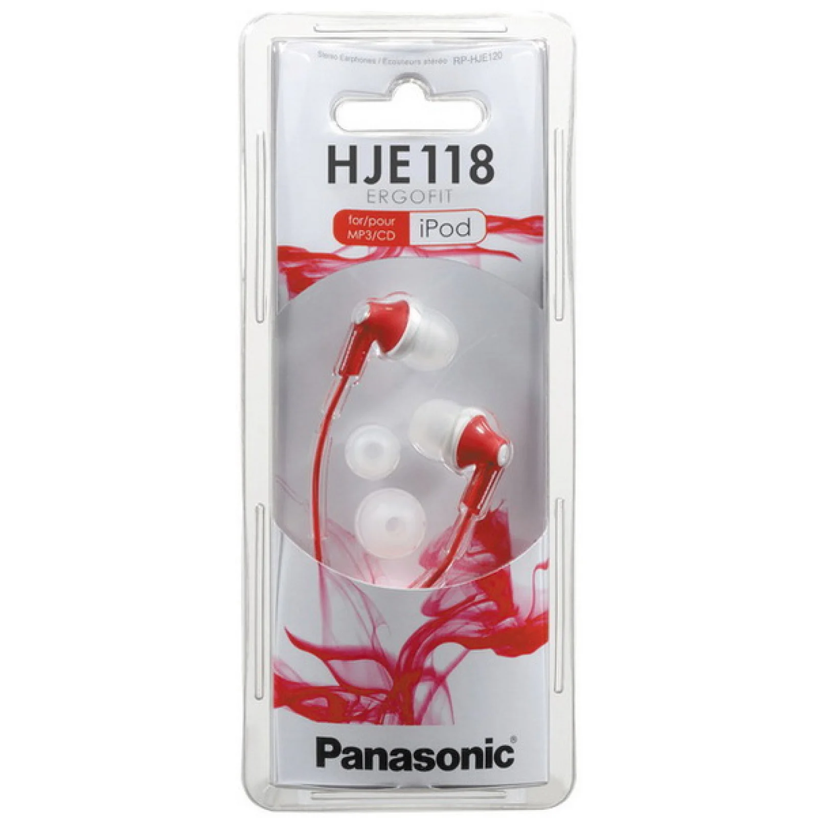 Навушники внутрішнього типу PANASONIC RP-HJE118GU-R Red