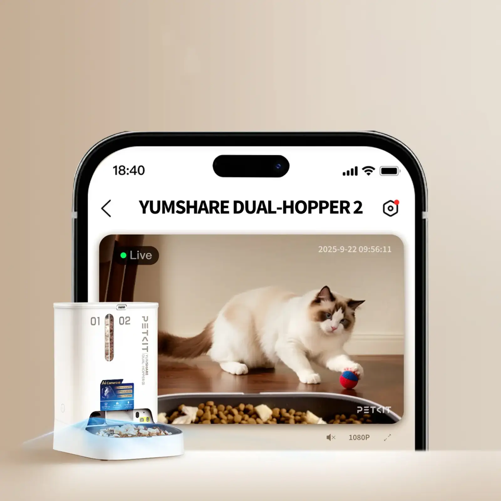 Смарт кормушка PETKIT YUMSHARE DUAL-HOPPER 2 with Cam P592 UA