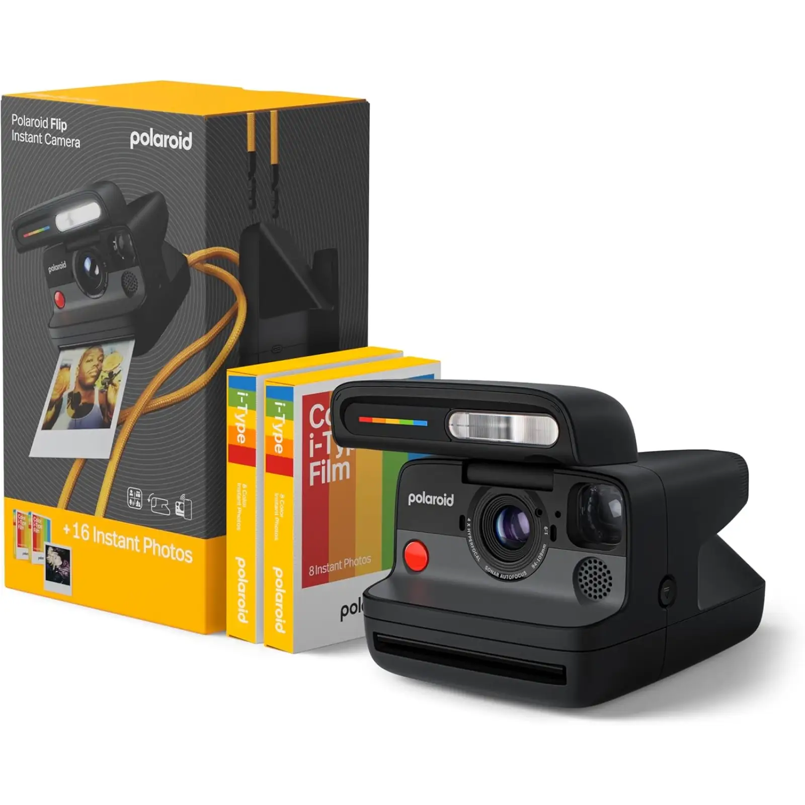 Фотокамера миттєвого друку Polaroid Flip Instant Camera Color Film Bundle Black (6565)
