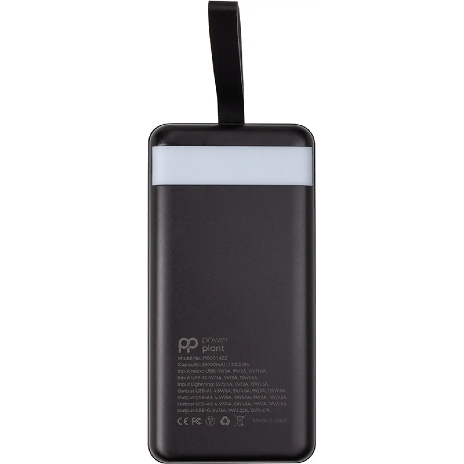 Зовнішній акумулятор PowerPlant 36000mAh 20W Black (PB931422)