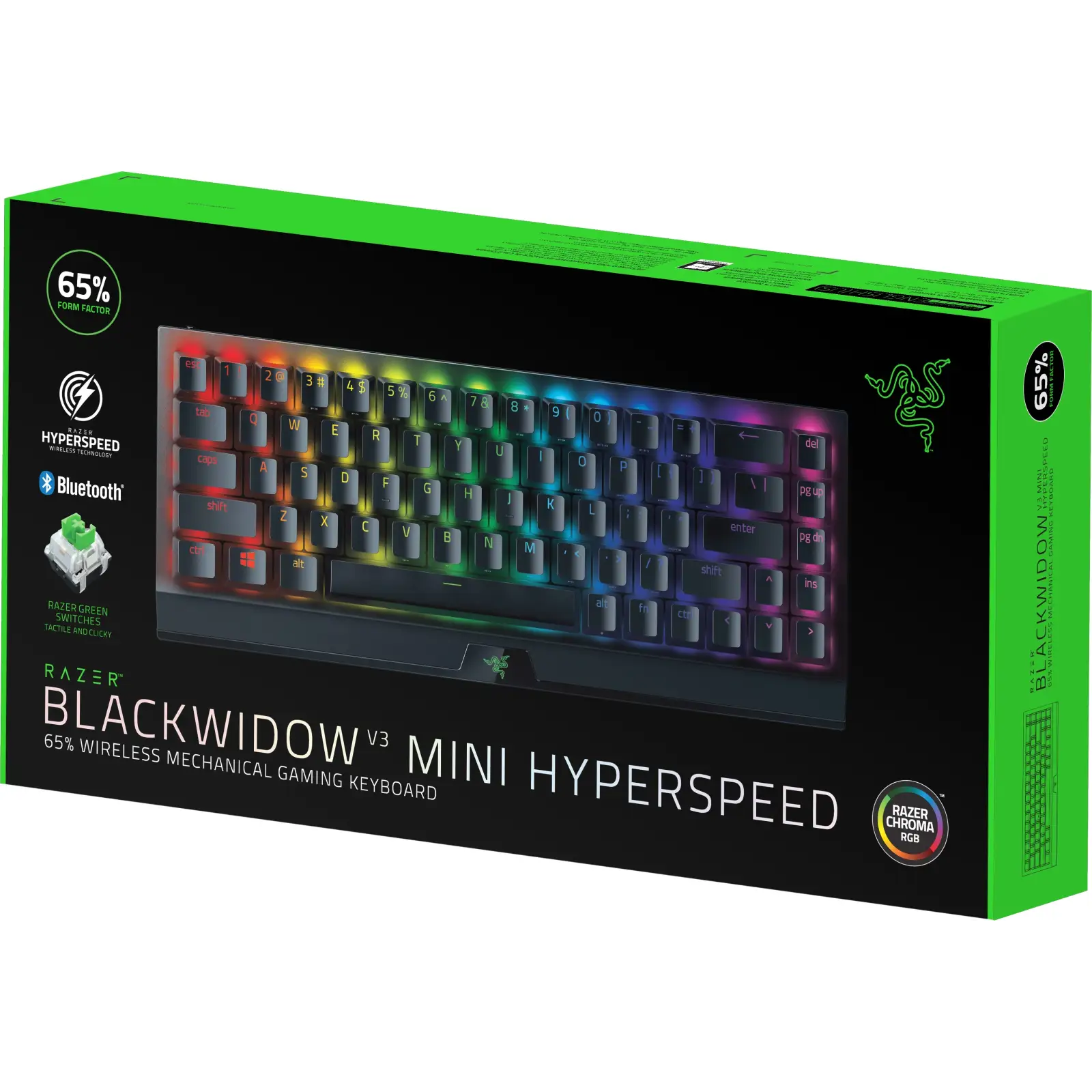 Клавиатура беспроводная Razer BlackWidow V3 Mini Hyperspeed Green Switch Black (RZ03-03891600-R3R1) UA
