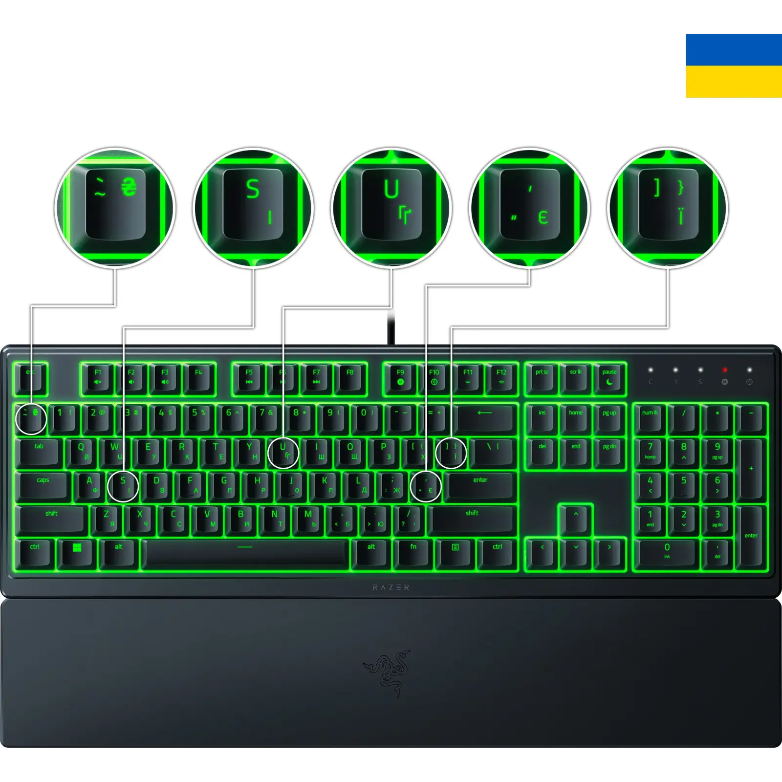 Клавиатура Razer Ornata V3 X UKR Black (RZ03-04471900-R371) UA