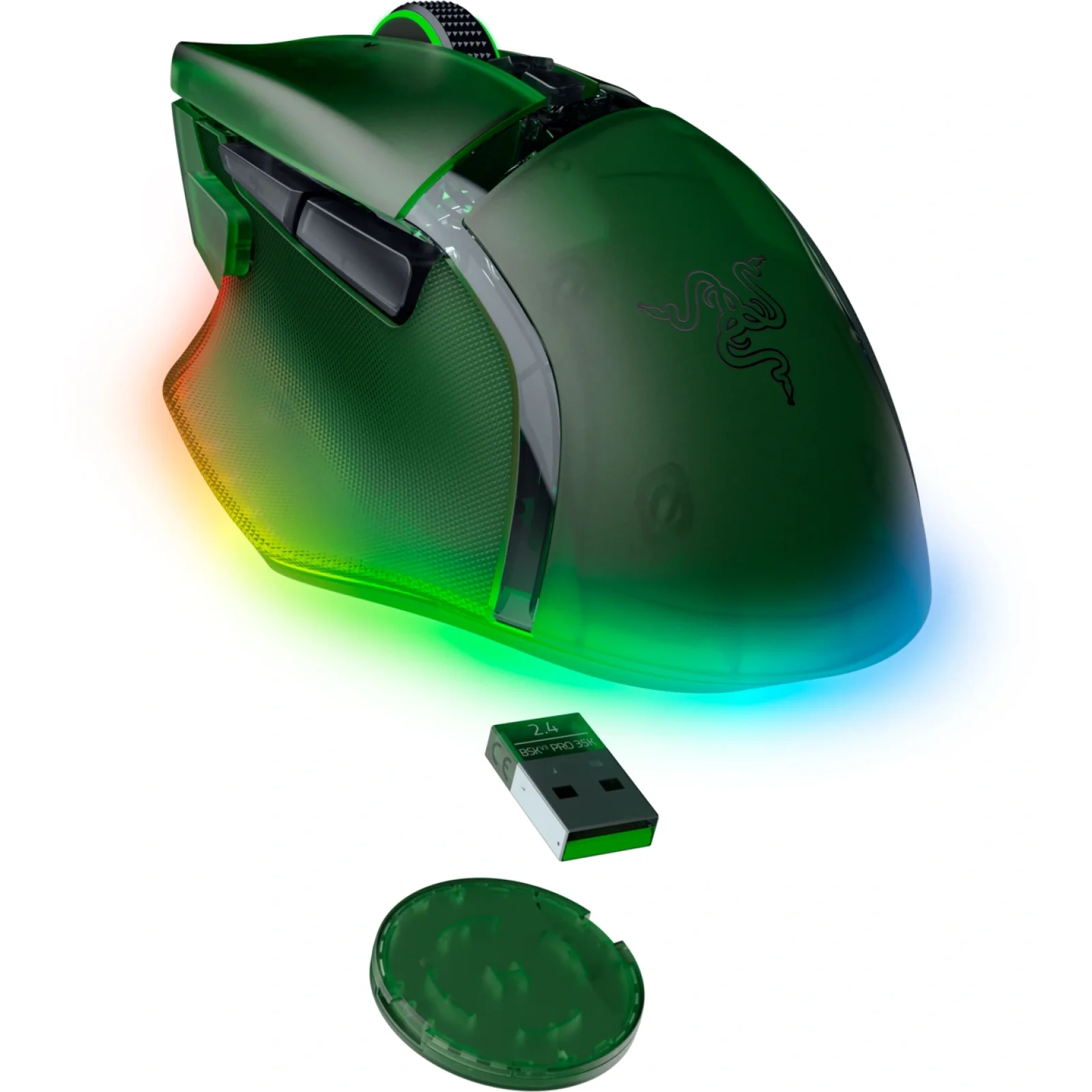 Миша Razer Basilisk V3 PRO Wireless 35K Phantom Green (RZ01-05240300-R3G1) UA