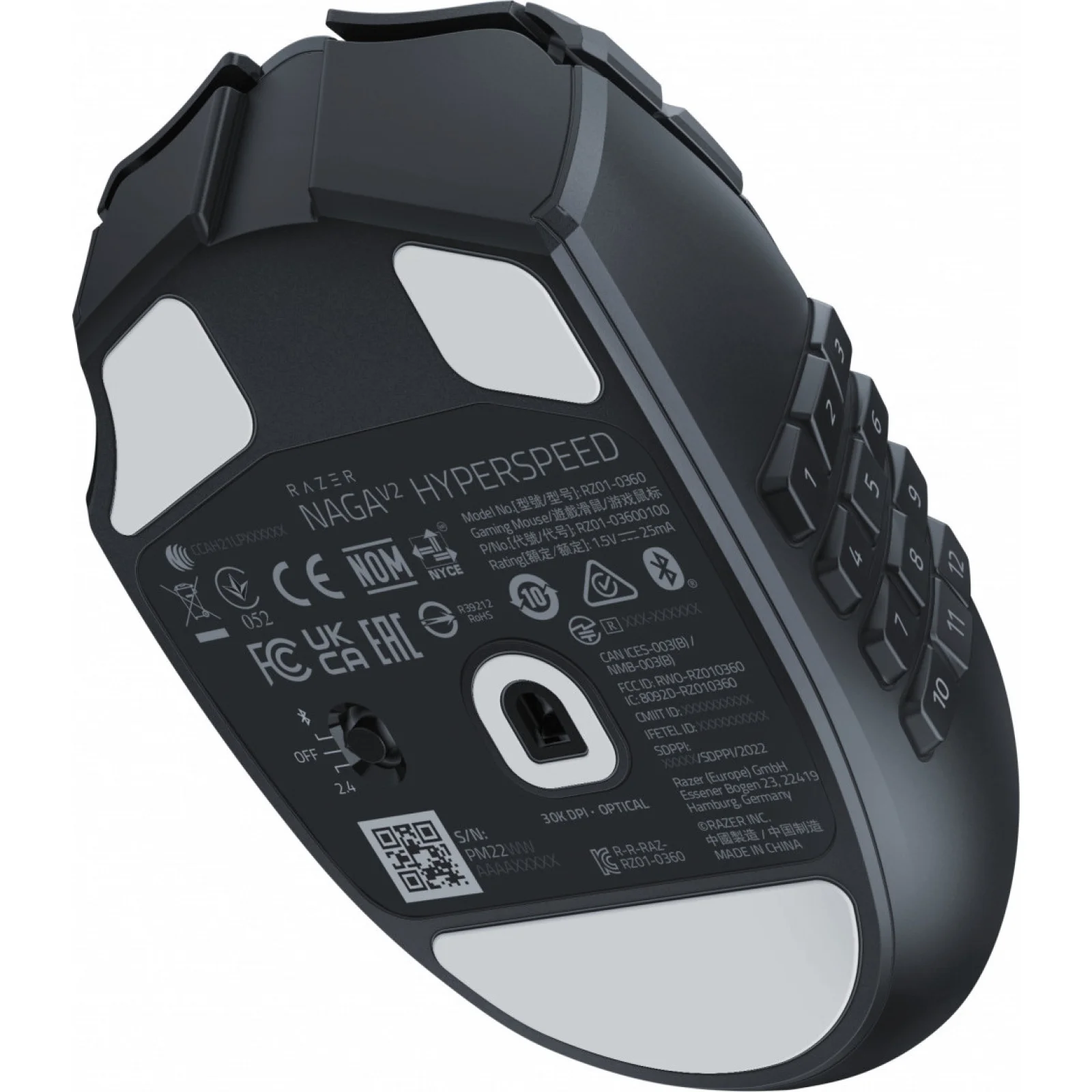 Мышь Razer Naga V2 Hyperspeed (RZ01-03600100-R3G1)