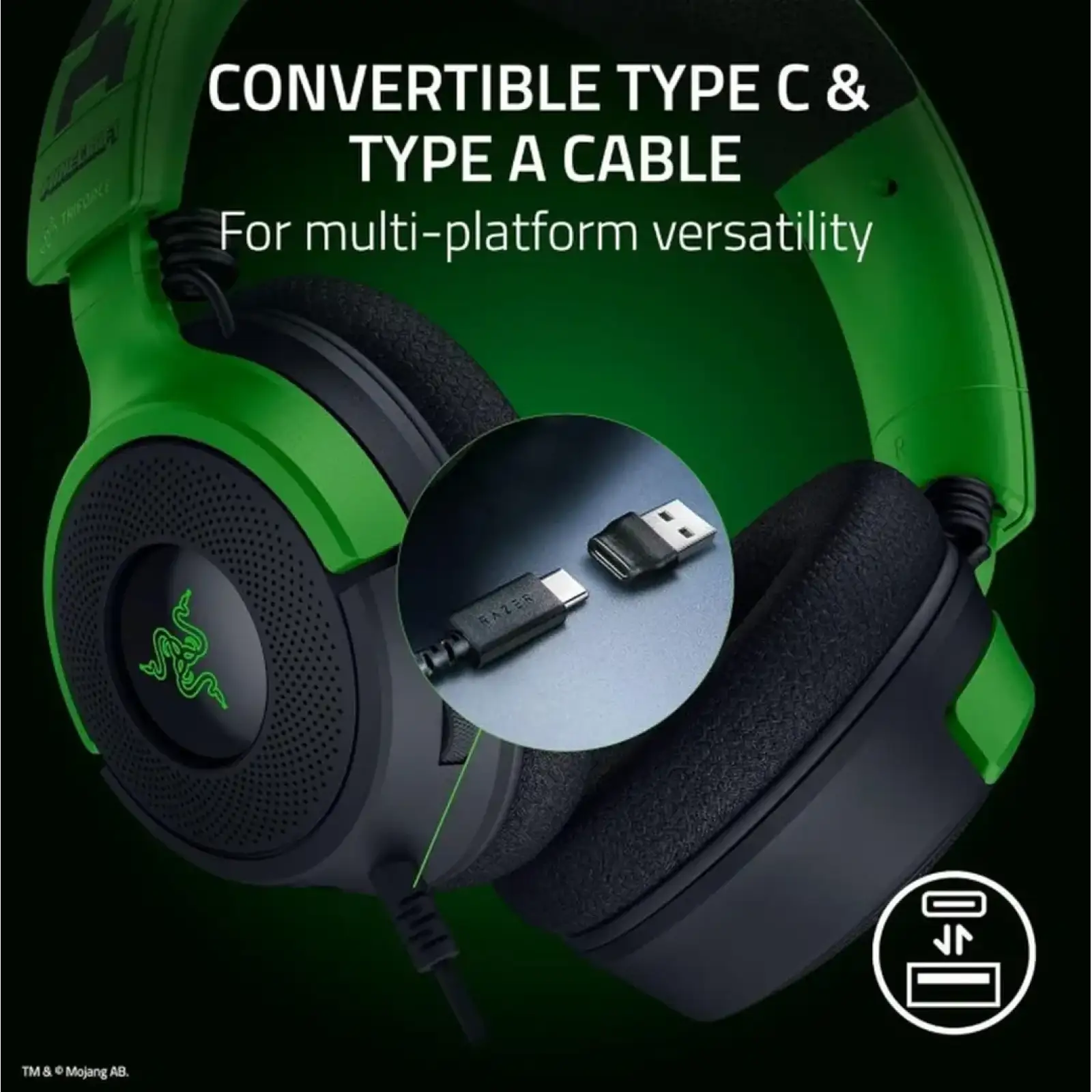 Гарнітура Razer Kraken V4 X Minecraft Edition (RZ04-05180200-R3M1) UA