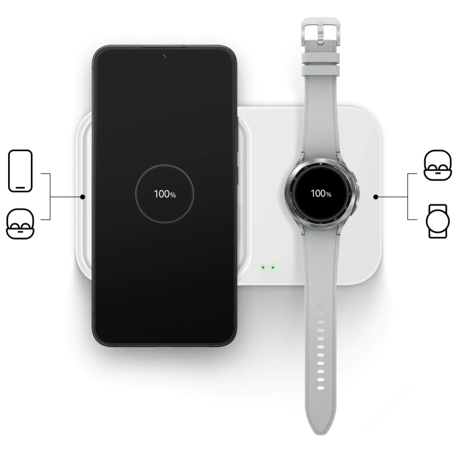 Беспроводная зарядка Samsung Wireless Charger Pad Duo 15W with TA White (EP-P5400TWEG)