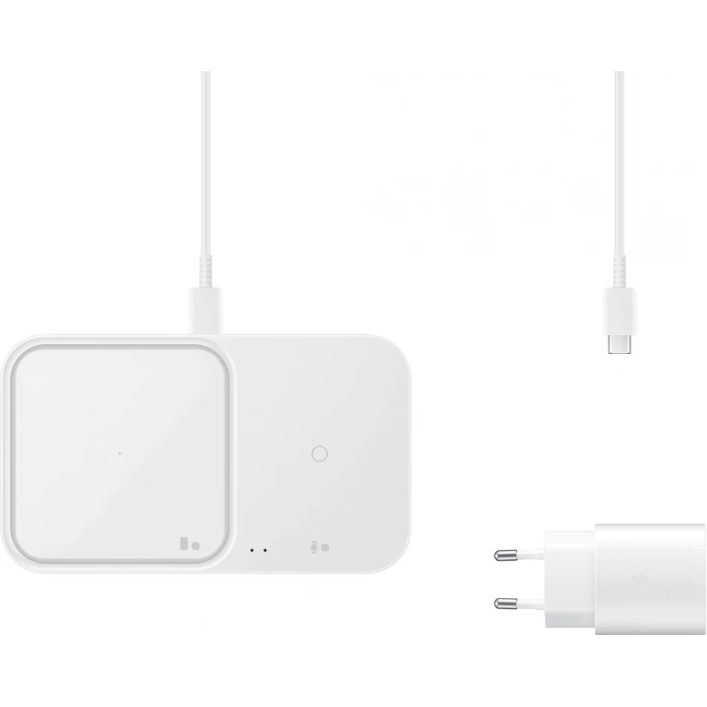 Бездротова зарядка Samsung Wireless Charger Pad Duo 15W with TA White (EP-P5400TWEG)