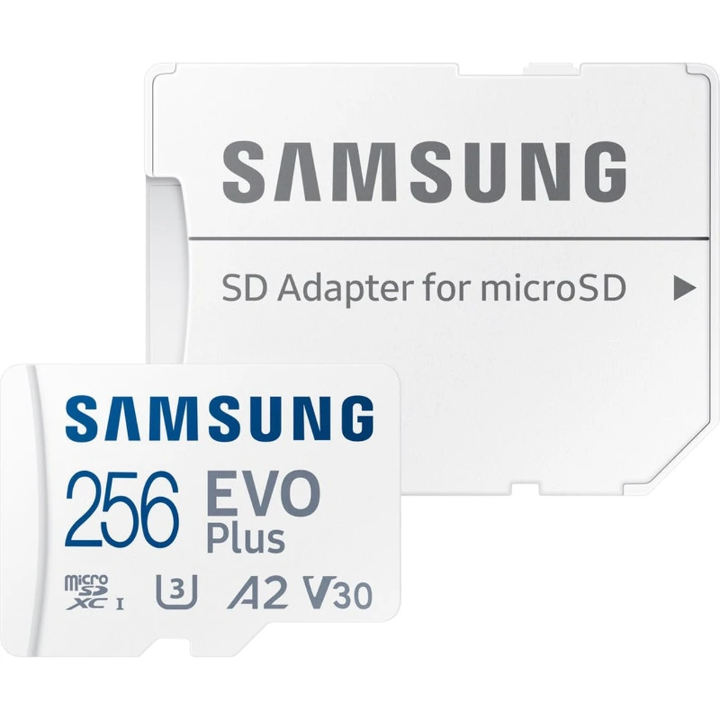 Карта пам'яті Samsung 256 GB microSDXC Class 10 UHS-I U3 V30 A2 EVO Plus + SD Adapter (MB-MC256KA)