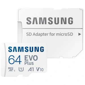 Карта пам'яті Samsung 64 GB microSDXC Class 10 UHS-I U1 V10 A1 EVO Plus + SD Adapter (MB-MC64KA/EU)