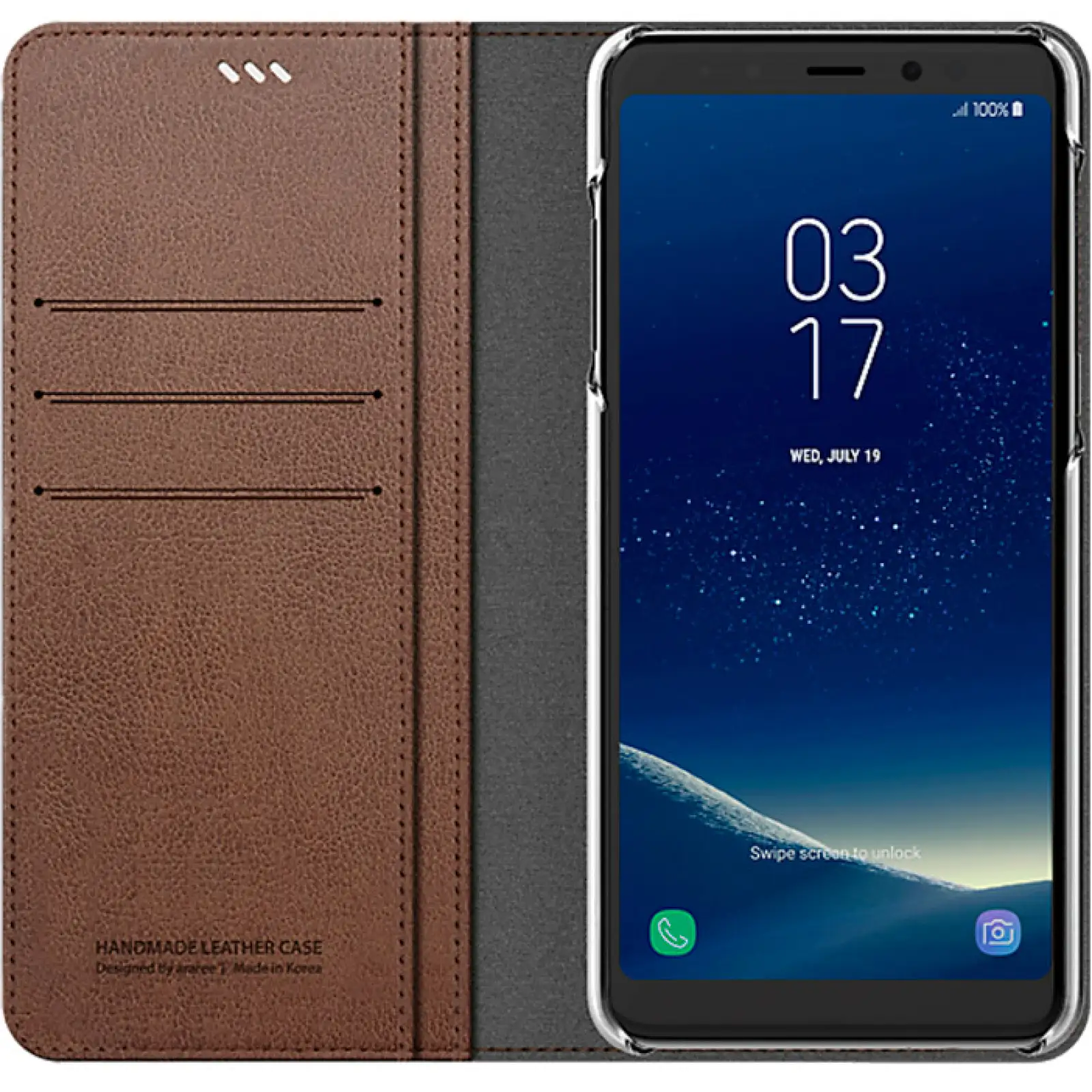 Чехол Araree Flip Wallet Leather Cover Saddle Brown для Samsung Galaxy А8+ 2018 (GP-A730KDCFAAE)