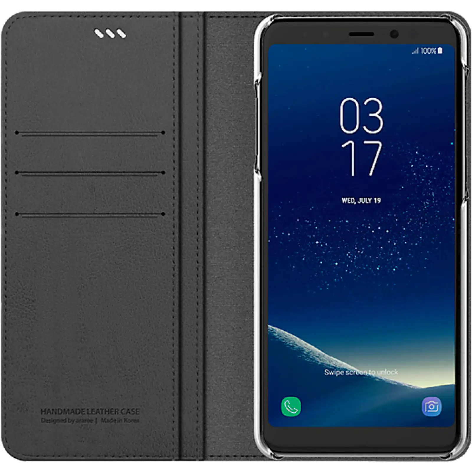 Чехол Araree Flip Wallet Leather Cover Charcoal Gray для Samsung Galaxy А8+ 2018 (GP-A730KDCFAAB)