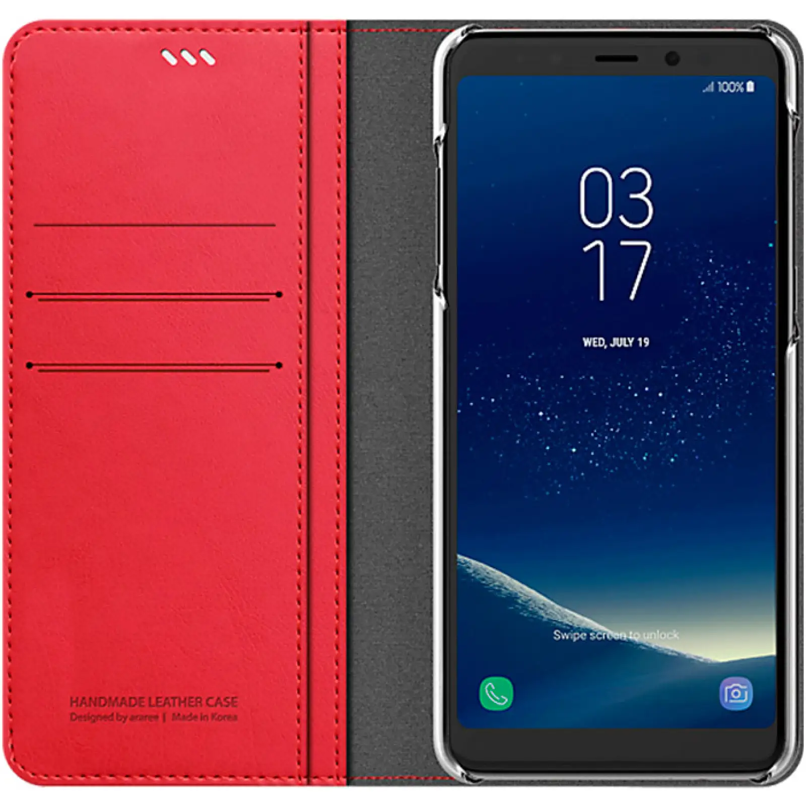 Чехол Araree Flip Wallet Leather Cover Tangerine Red для Samsung Galaxy А8+ 2018 (GP-A730KDCFAAD)