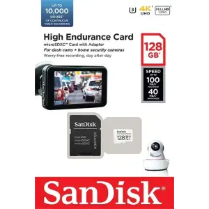 Карта пам'яті SanDisk 128 GB microSDXC High Endurance UHS-I U3 V30 + SD adapter SDSQQNR-128G-GN6IA