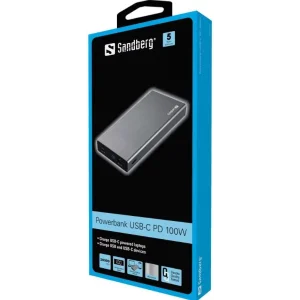Внешний аккумулятор Sandberg Powerbank 20000mAh PD 100W Silver (420-52) UA