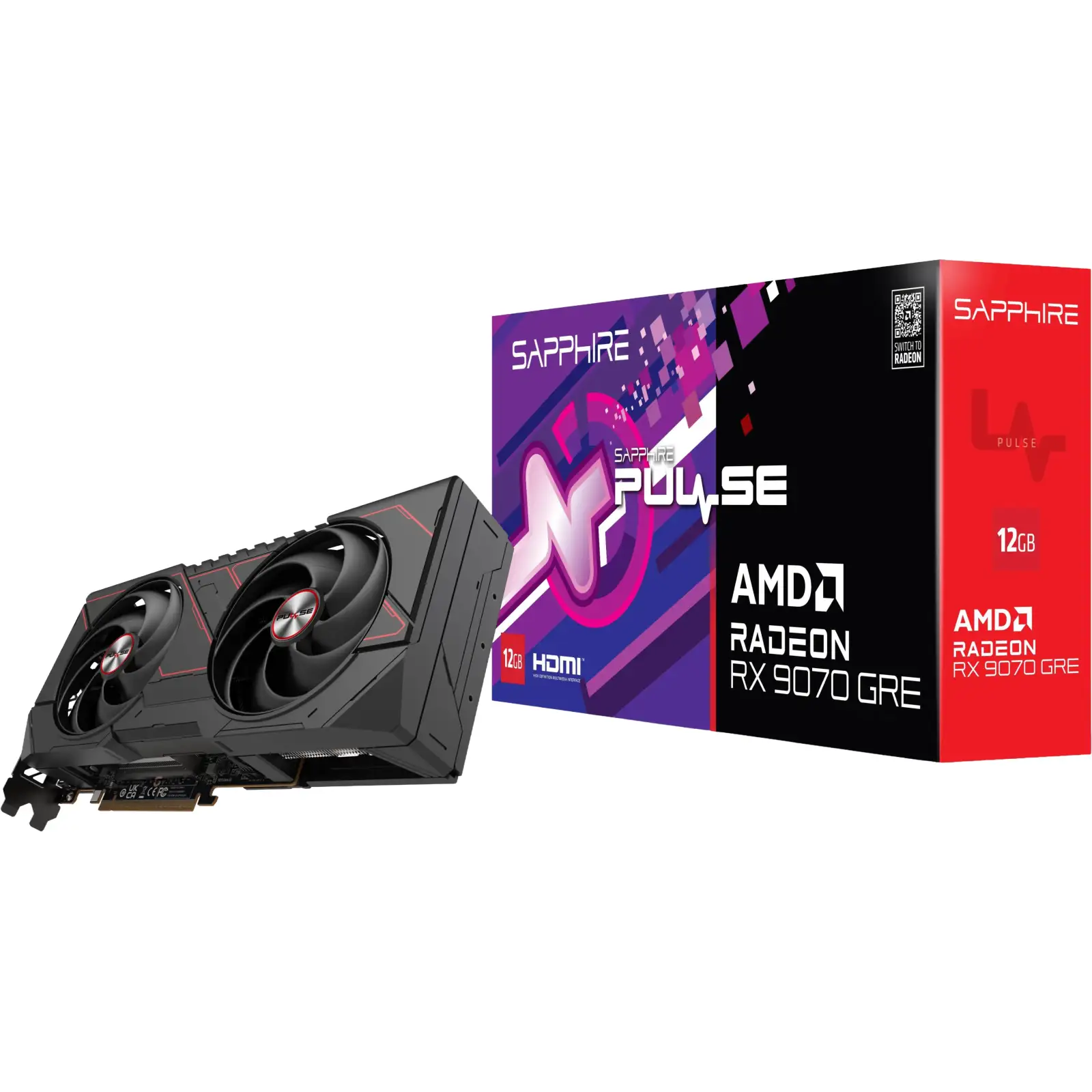 Відеокарта Sapphire Radeon RX 9070 GRE 12G PULSE (11354-01-20G) UA