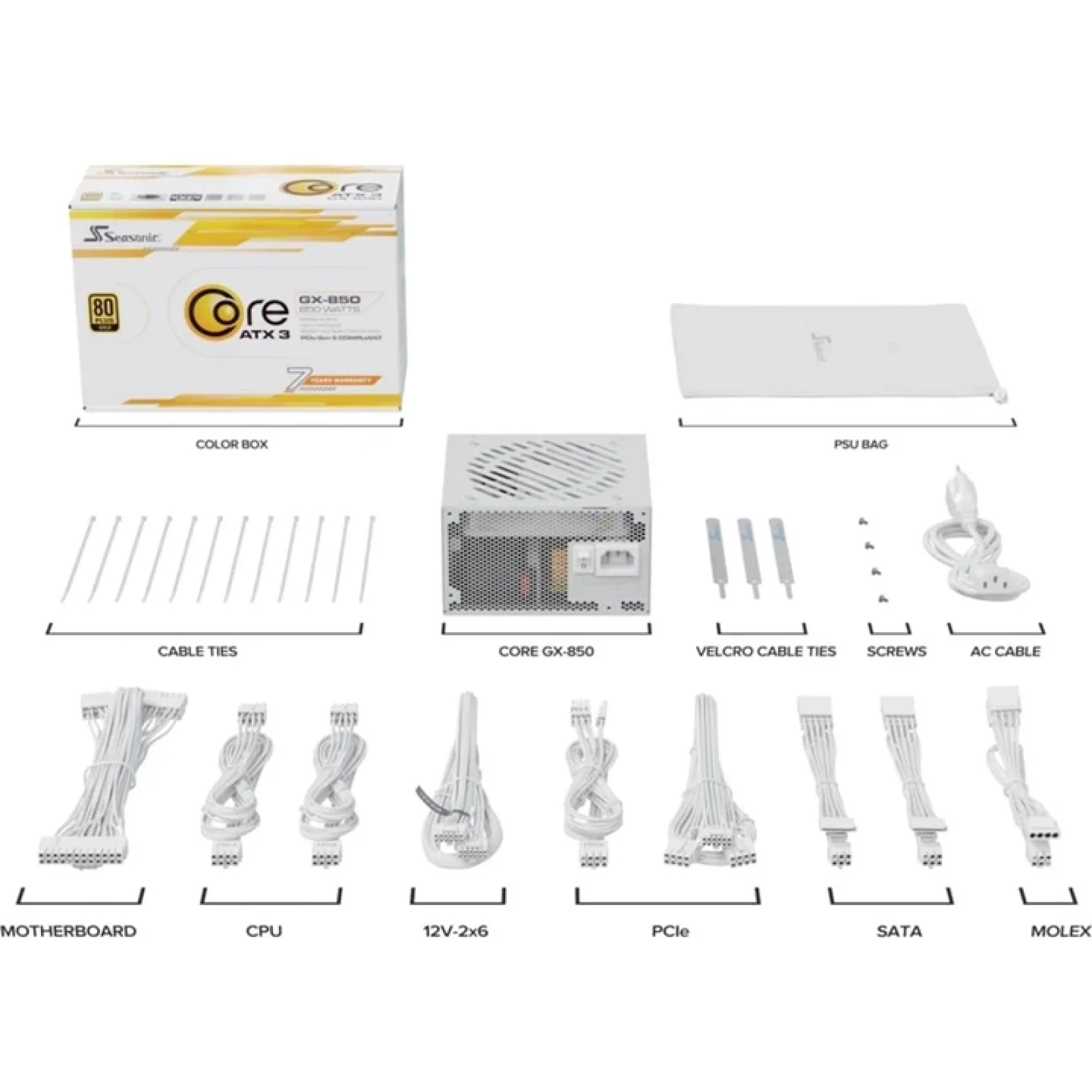 Блок питания SeaSonic Core GX-850 White (CORE GX-850-ATX31 WHITE) UA